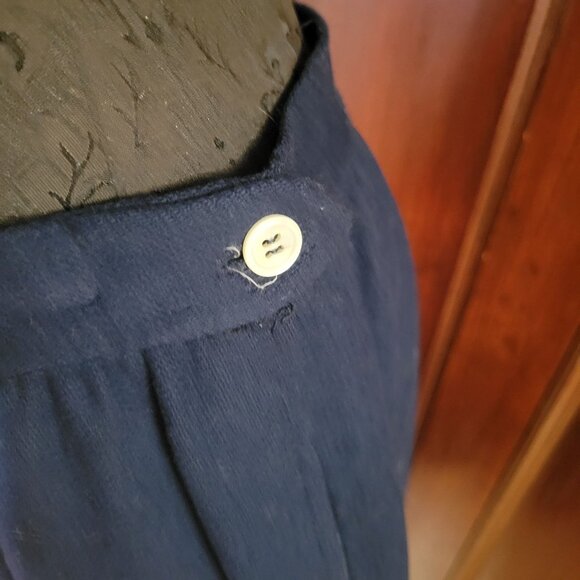 Vintage Villiager Navy Wool Skirt Tag Size 16 Actual Sz 8 - Picture 7 of 7